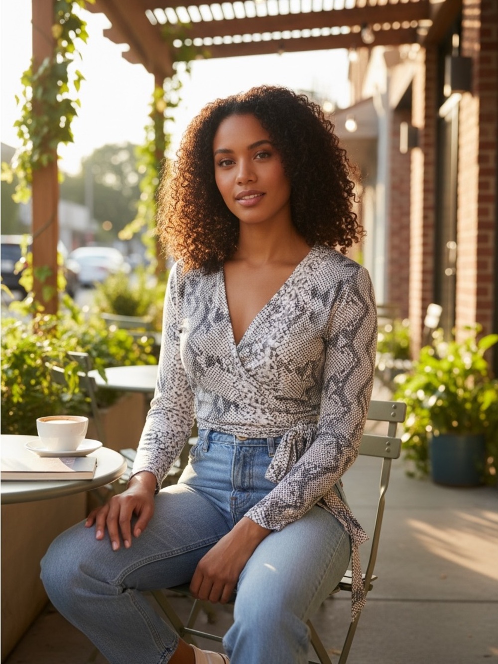Boston Proper Pink and Light Blue Knit Top
